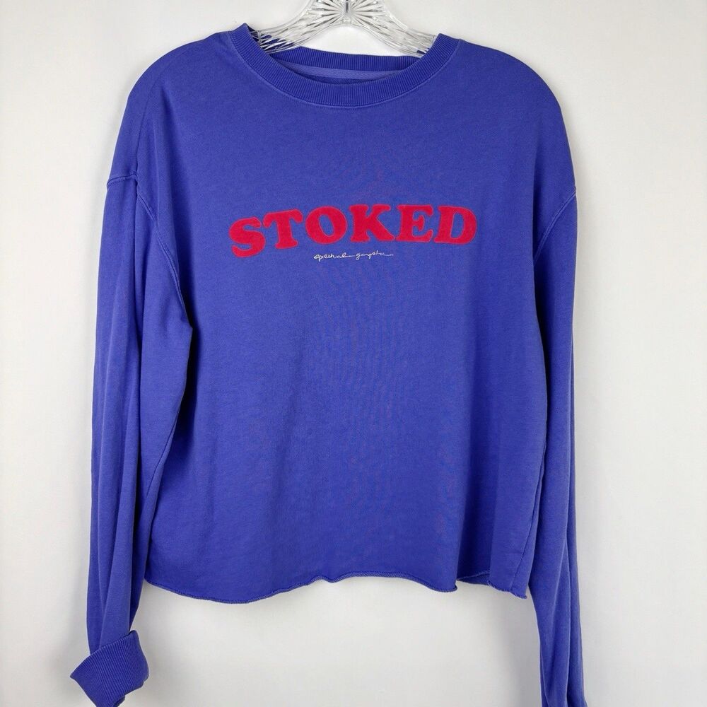 Spiritual Gangster Women Cropped, Crew Neck, Purple, Long Sleeve Sweatshirt  S